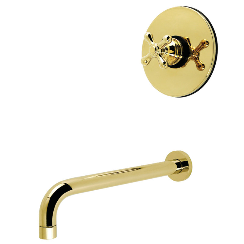 Kingston Brass Restoration Single-Handle Pressure Balanced Tub Faucet, Polished Brass