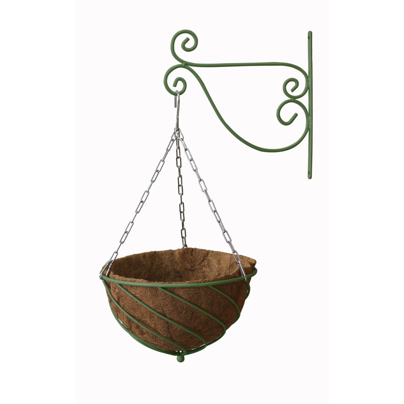 Panier à fleurs suspendu, H 12,8 po x l 19,2 po x P 19,2 po, Vert