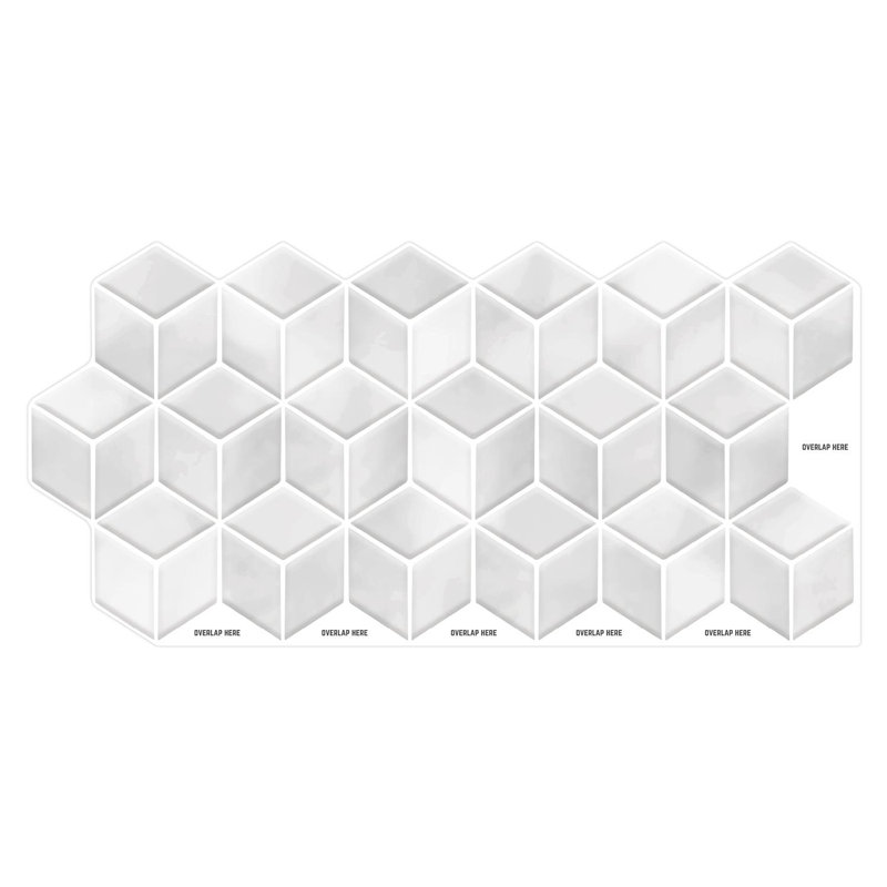 15cm W x 30.5cm L Aluminum Peel and Stick Mosaic Tile, Light Grey