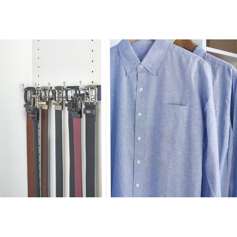 Rev-A-Shelf 14" Sliding Belt Rack for Custom Closet Systems, Chrome, BRC-14CR, Chrome, 1.88"H x 14"W x 2.5"D