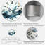 Bleu et blanc, nuages liquides, art II - horloge murale moderne-1073031492