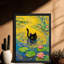 Reproduction d'art encadré noir de style rétro Monet nénuphar-467633272