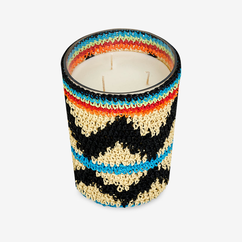 Scented Designer Candle, Small, Black/Blue/Beige