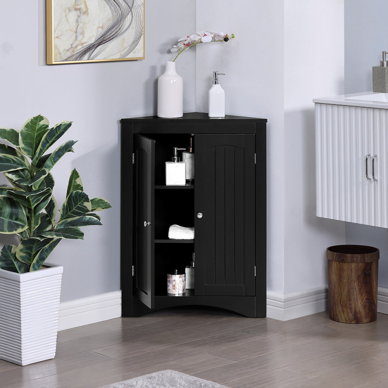 Sideboard Cabinet,Corner Cabinet,Bathroom Floor Corner Cabinet With Doors And Shelves, Kitchen, Living Room,Free Standing Storage Cabinet For Bathroom