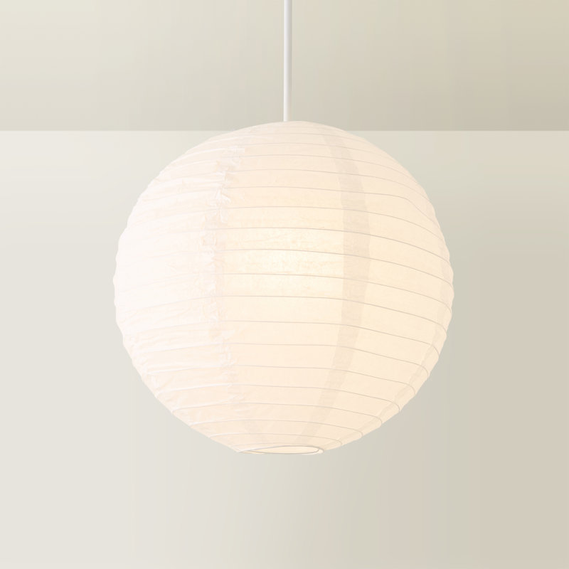 Paper Dome Pendant Shade ( Slip-On ) in White, 36cm H x 40cm W x 40cm D