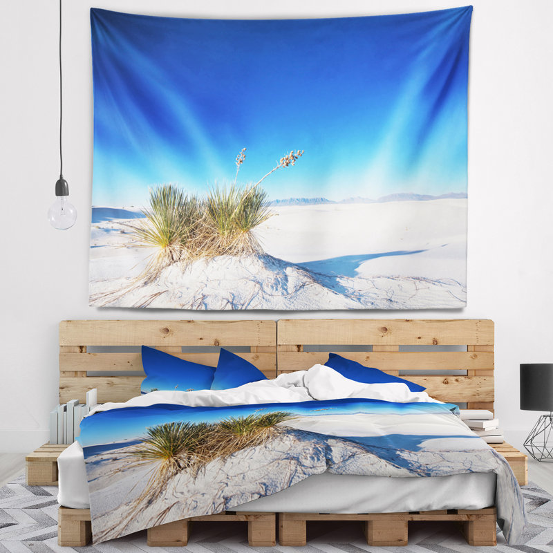 Paysage, tapisserie du parc White Sands aux États-Unis, H 78 po x l 92 po