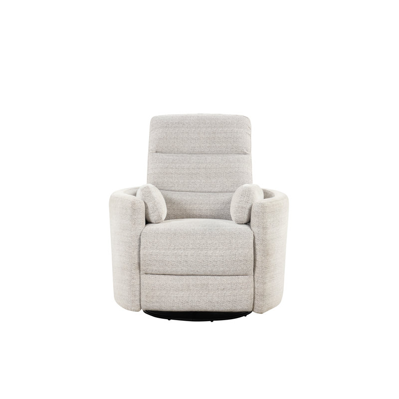 Eleyana Recliner, Vanilla Polyester Fabric Textured