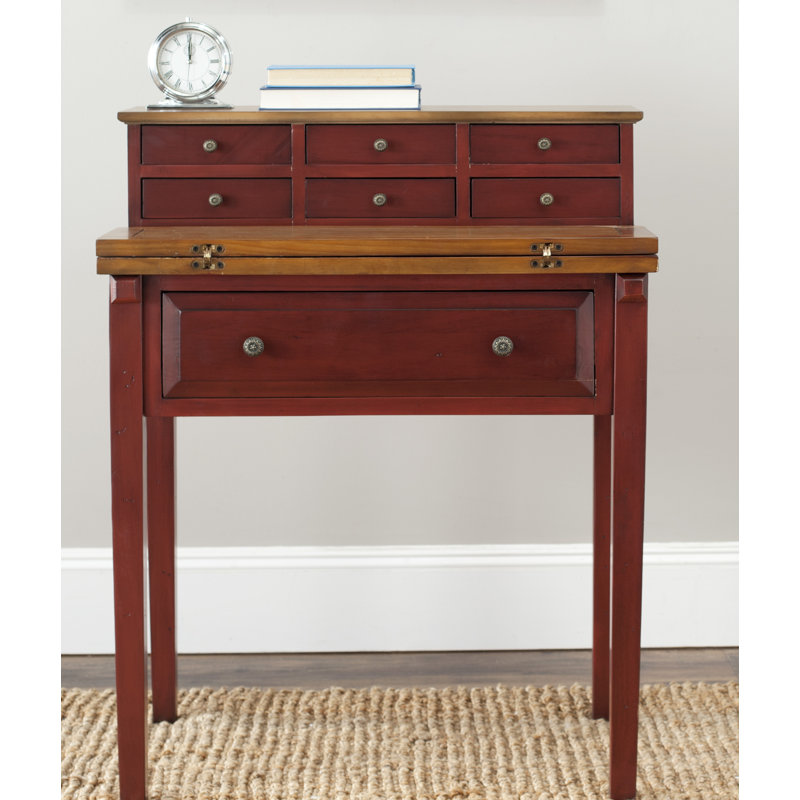 Bader Solid Wood Writing Desk, Oak/Cherry