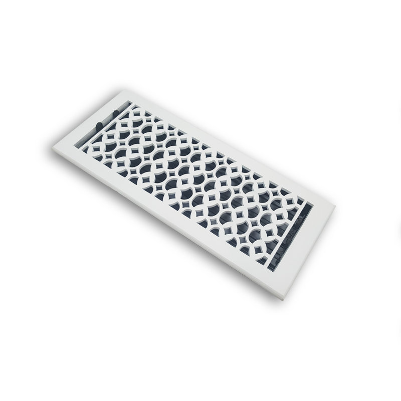 Floor Vent Cover Register with Damper Top Faceplate Outer Size, Grey, 6" x 16"