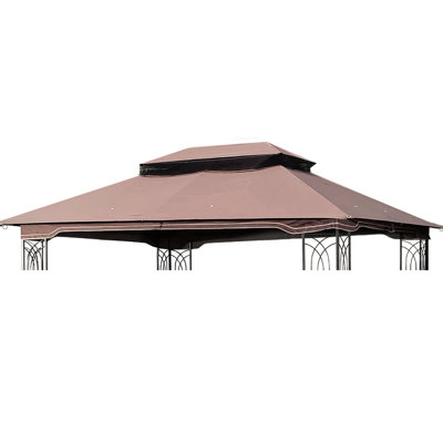Auvent de remplacement pour abri de jardin brun 13 x 10 pi - protégé et résistant aux intempéries