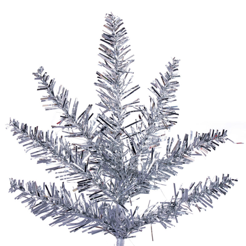 Sapin de Noël artificiel à guirlandes argentées, H 3 pi