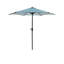 Parasol de jardin rayé bleu de 9 pi avec lumières solaires à DEL, mât en acier de 1,49 po, 6 nervures, système à manivelle, inclinaison à bouton-poussoir, inclinaison de 45 degrés, protection de 40 po contre les rayures rondes de patio, évent-134738323-134738325