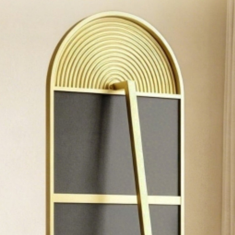 Modern Gold Tone 50 x 161 cm Wavy Full Length Mirror, Floor-Standing Full-Body Mirror with Sleek Metal Frame and Heavy-Duty Solid Base for Stable Freestanding Daily Use