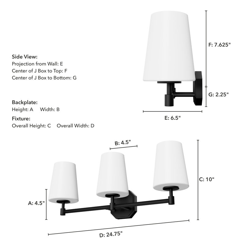 Nolita Dimmable Vanity Light, Matte Black, 3