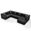 Ensemble de canapé modulaire en similicuir avec repose-pieds 132,5 po Chesterfield-131232366-131232367