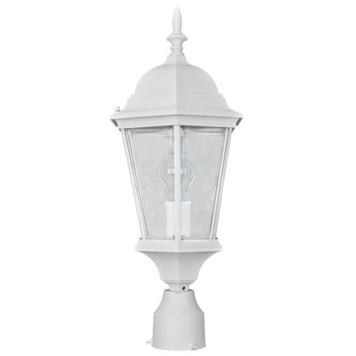 Charlton Home® Traditional Creek Outdoor Post Top Light With Clear Glass For Driveways And Porches, Textured White