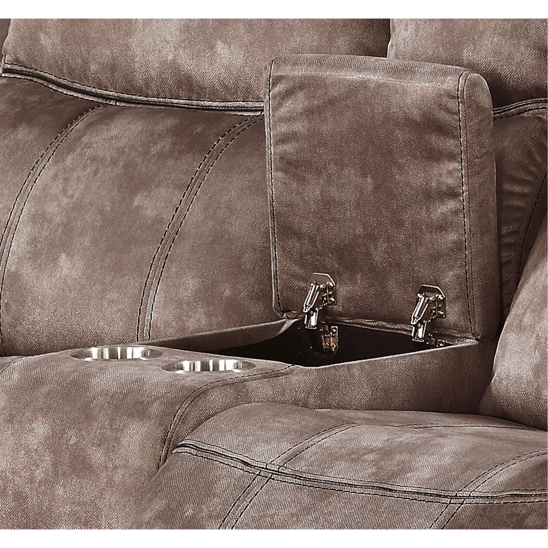 Causeuse inclinable en velours avec port USB et console