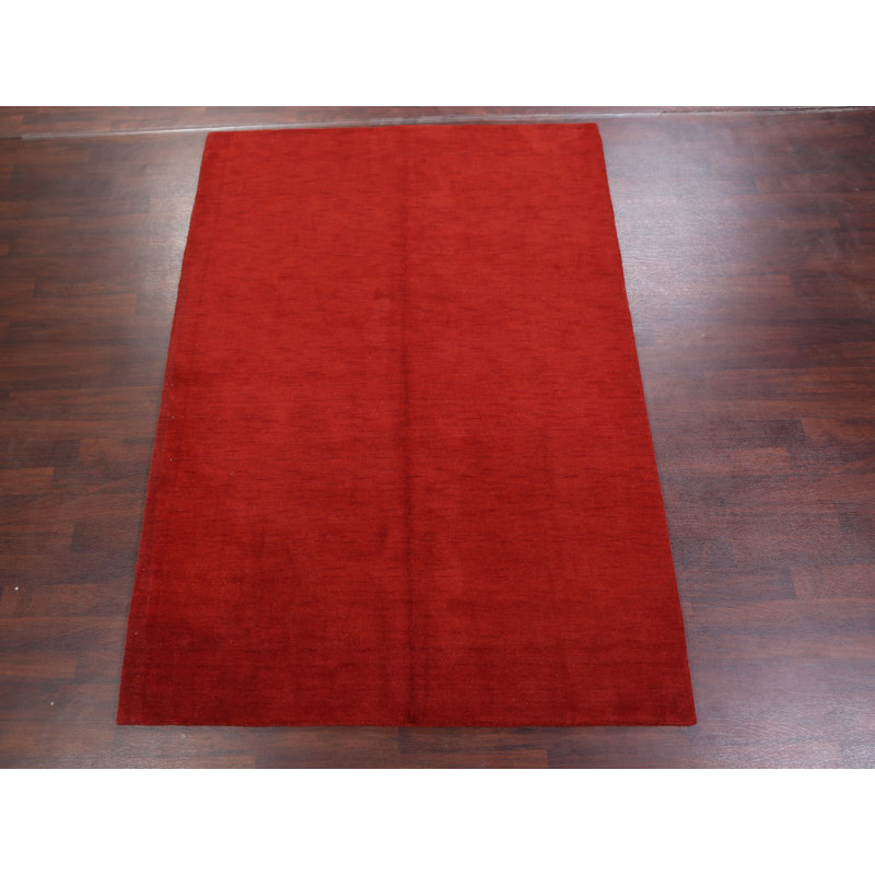 Tapis oriental en laine noué à la main rouge Lavdmir