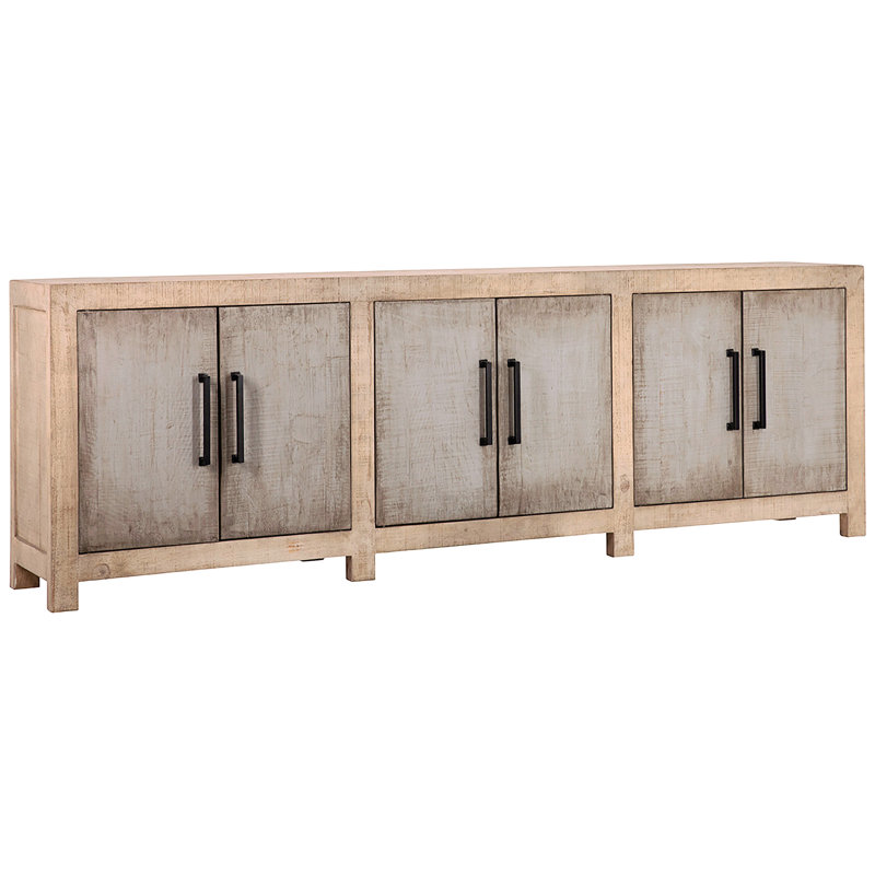 Merwin 109-Inch Reclaimed Pine 2 Tone 6-Door Sideboard