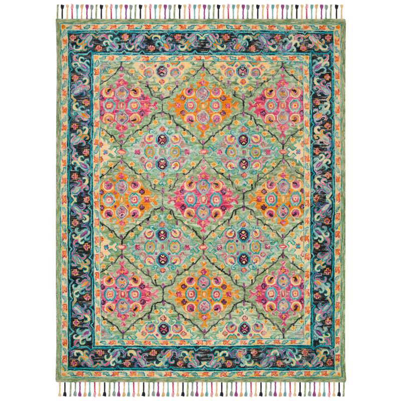Vahakn Hand Tufted Wool Oriental Rug, Rectangle 8' x 10'