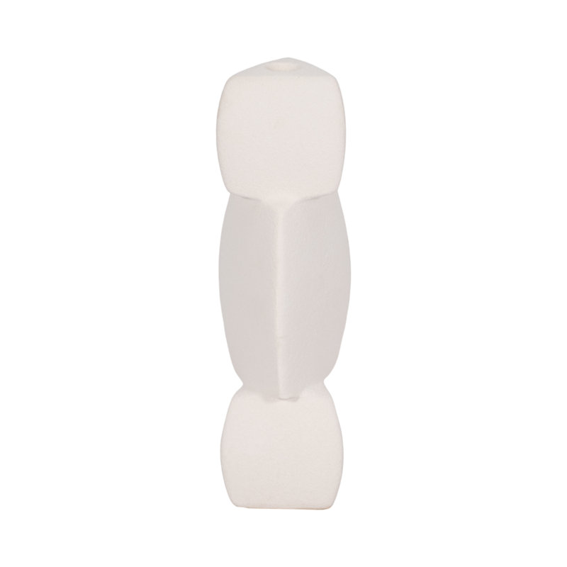 Candlestick Candle Holder, 12" H x 4" W x 4" D, White