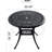 34.83-Inch Cast Aluminum Patio Dining Table With Black Frame And Umbrella Hole - Rust , , Space, Comfortable 34.83" In To Wear Tear,