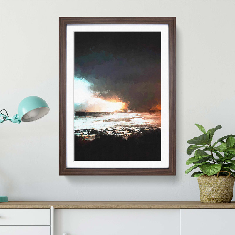 Portstewart in Northern Ireland in Abstract - Framed Print, Walnut, 76cm H x 50cm W x 2cm D
