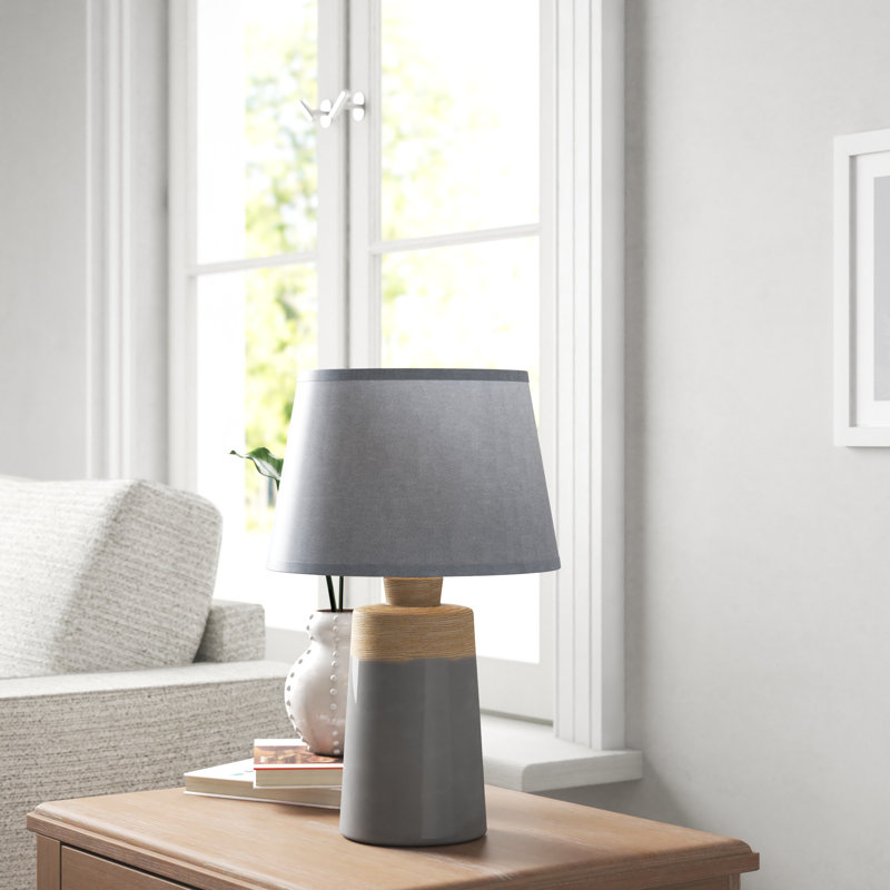 Antique 31cm Table Lamp, Grey