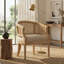 Mid Century Rattan Upholstered Solid Wood Accent Chair