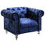 Fauteuil en velours Anina