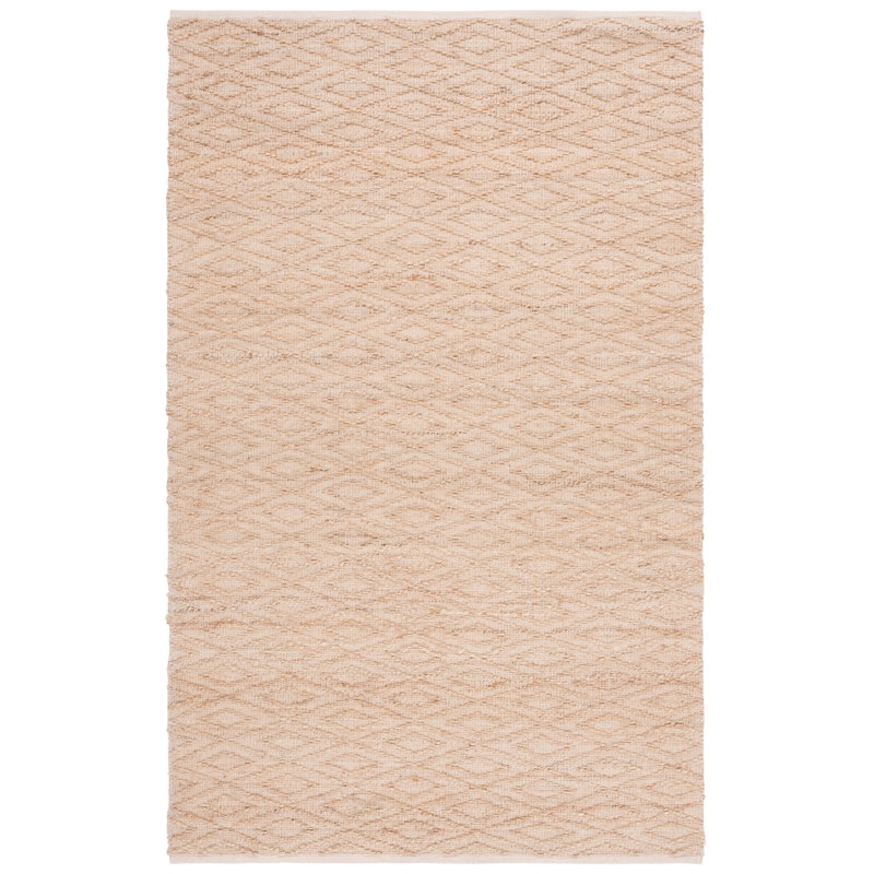 Tapis en jute de coton tissé à la main Klinton, Rectangle 4 pi x 6 pi
