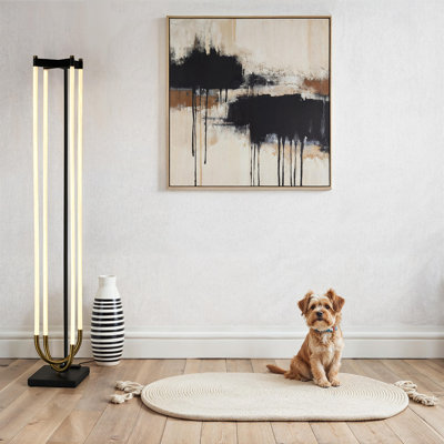 Cascata - Integrated LED Floor Lamp - Black with Brushed Brass Finish