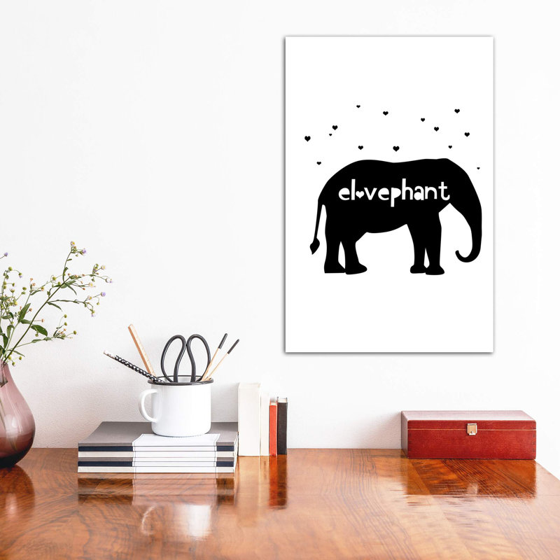 Éléphant, art sur toile, Toile tendue, H 18 po x l 12 po x 1,5 po