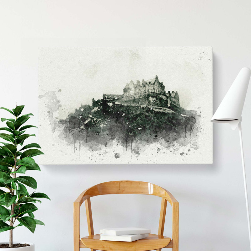 Edinburgh Castle in Scotland in Abstract - Wrapped Canvas, 60cm H x 91cm W x 3cm D