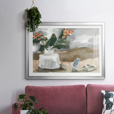 Vase de fleurs roses III, impression sur papier