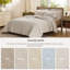 Ensemble de courtepointe 100% coton de literie, couvre-lit doux et léger, édredon 3 pièces avec 2 taies décoratives à motif de trèfle brodé-124979390-124979393