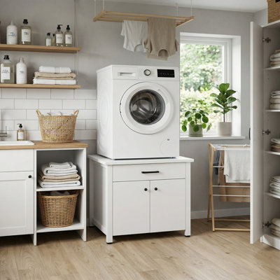 28.3"W X 28.3"D X 22.8"H Washer Pedestal With Drawer & Cabinet