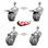 Polyurethane Swivel 12mm Stem Caster Set 2 Total Lock Brake