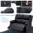 53.1'' Faux Leather Reclining Loveseat with Massage&Heat Function-211848369