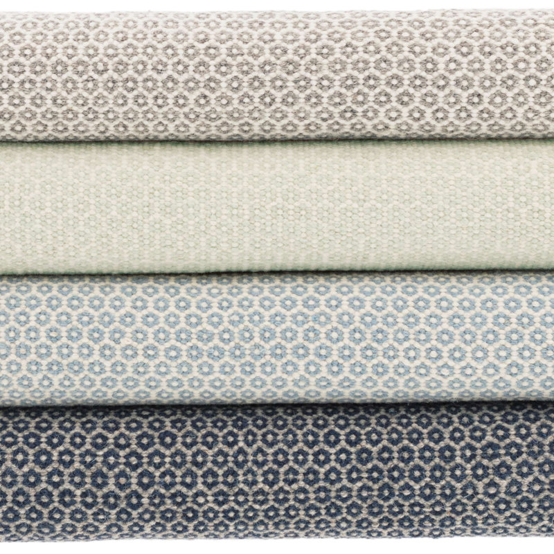 Tapis indigo / gris en laine tissé à la main Honeycomb, Rectangle 2 pi x 3 pi