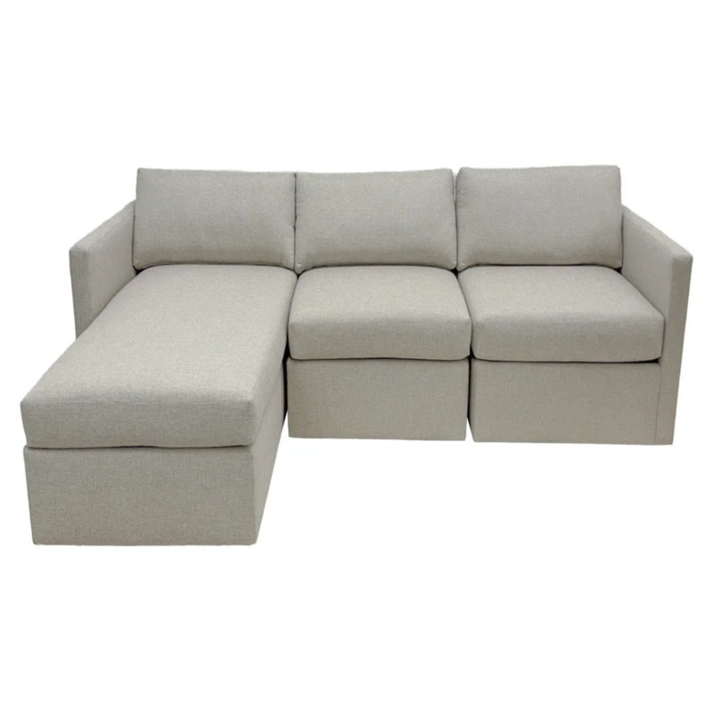 All Modern Sectional No Ottoman--Truffle, 7610 Cream