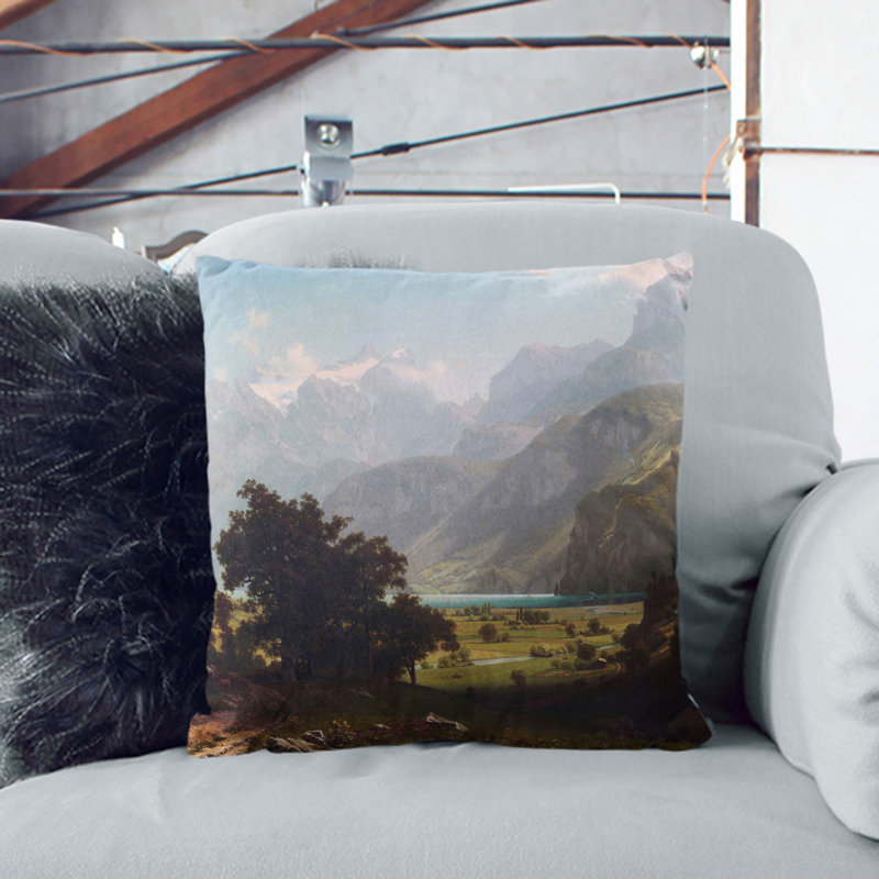 Lake Lucerne Scatter Cushion with Filling, 40cm H x 40cm W x 15cm D, Stone