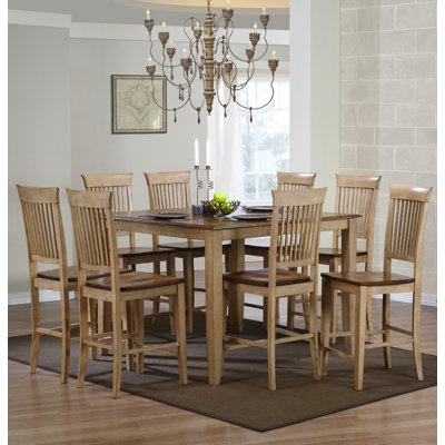 Huerfano Valley 8 - Person Solid Wood Top Four Leg Base Dining Set