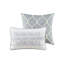 Housse de couette 5 pièces en coton gris - double / grand avec taie décorative brodée pour coussins à volants-119106296