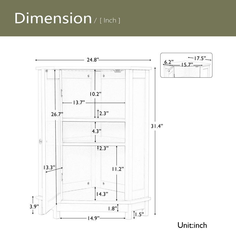 Armoire de rangement d'angle blanche avec plateau réglable