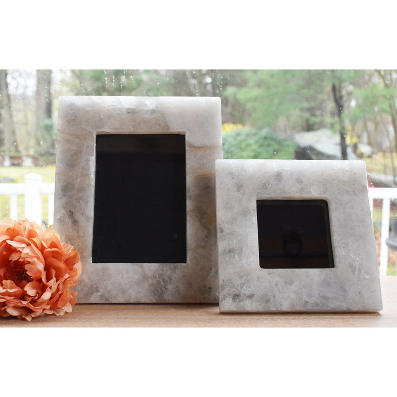 White Stone Embossed Picture Frame, 5.5" x 3.5"