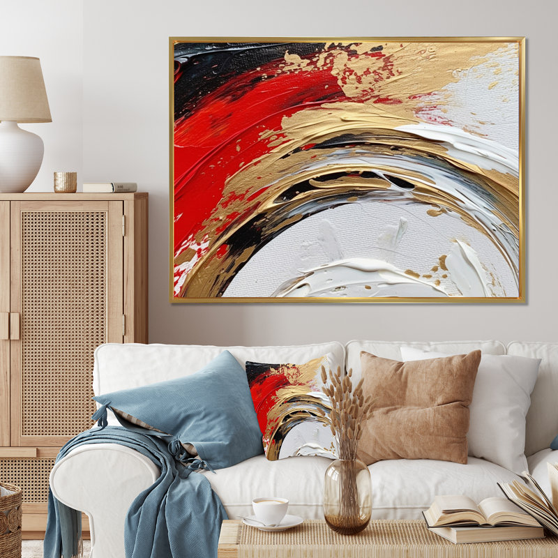 «Huntsville Spiral Fusion» sur toile, H 30 po x l 40 po x P 1,5 po, Cadre flottant doré
