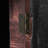 Advik Faux Leather Circular Storage 2 Door Red Cabinet with Stacked Book Design and Scroll Details