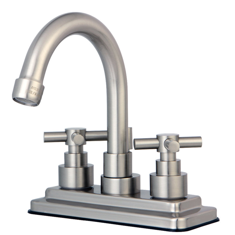 Tampa Centerset Bathroom Faucet with Drain Assembly, Satin Nickel