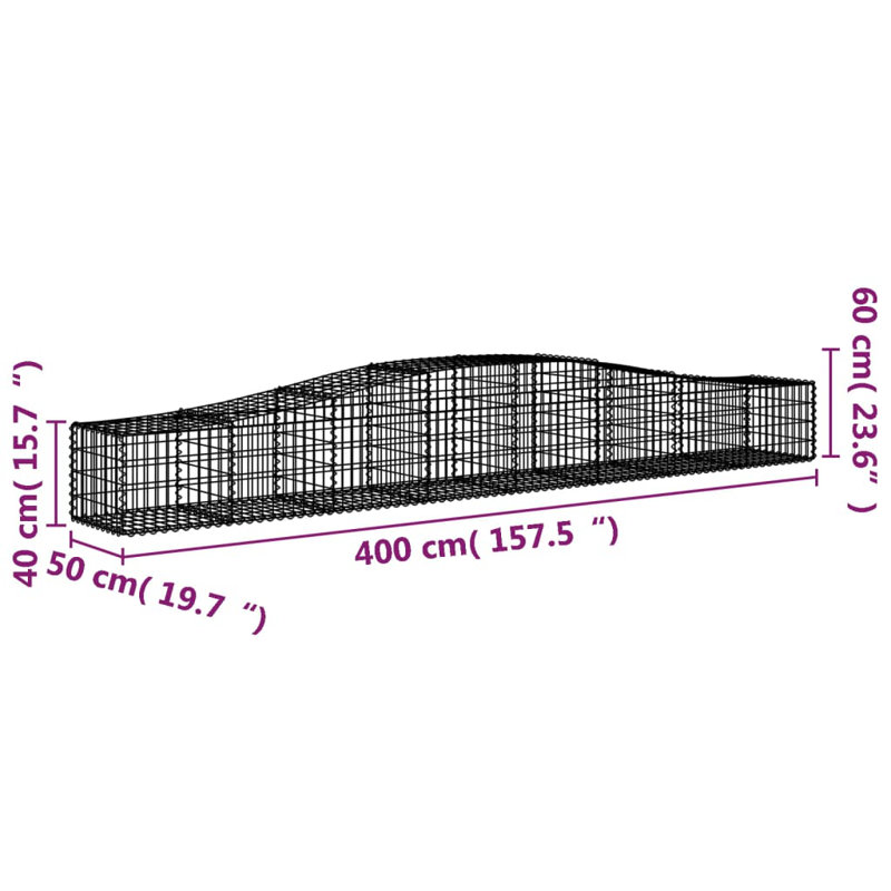 Ensemble de 8 paniers en fer galvanisé argent Vidaxl, H 2 pi x l 13,1 pi